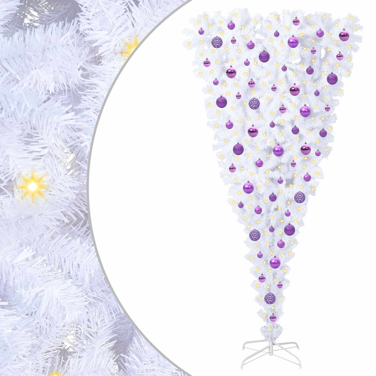 Tekojoulukuusi 300 LED-valoilla Valkoinen 180 cm PVC ja Teräs