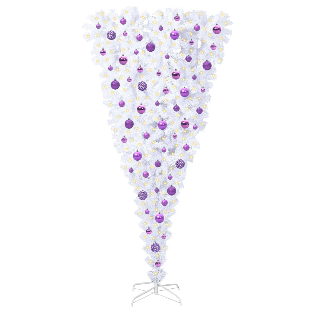 Tekojoulukuusi 300 LED-valoilla Valkoinen 180 cm PVC ja Teräs