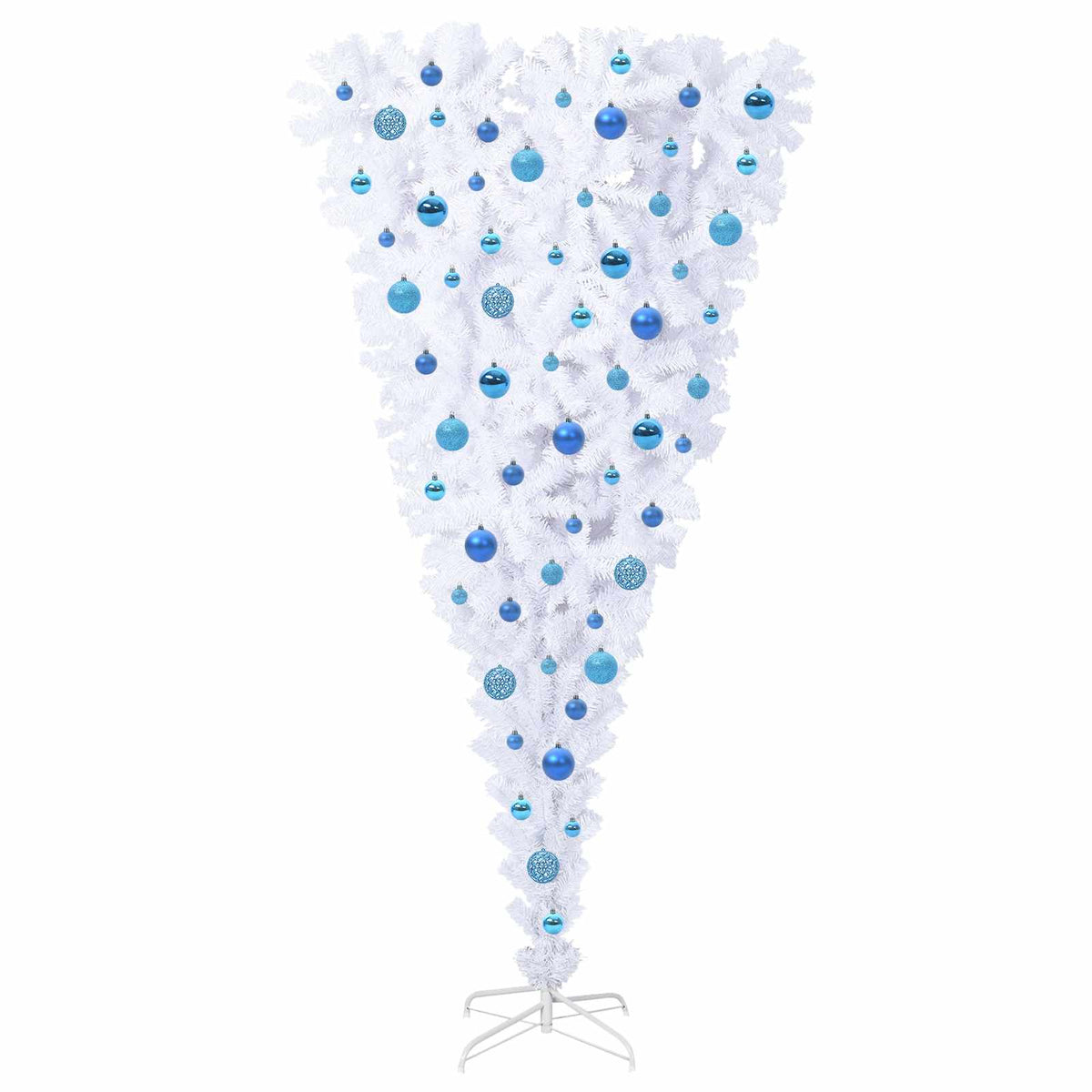 Tekojoulukuusi 300 LED-valoilla Valkoinen 180 cm PVC ja Teräs