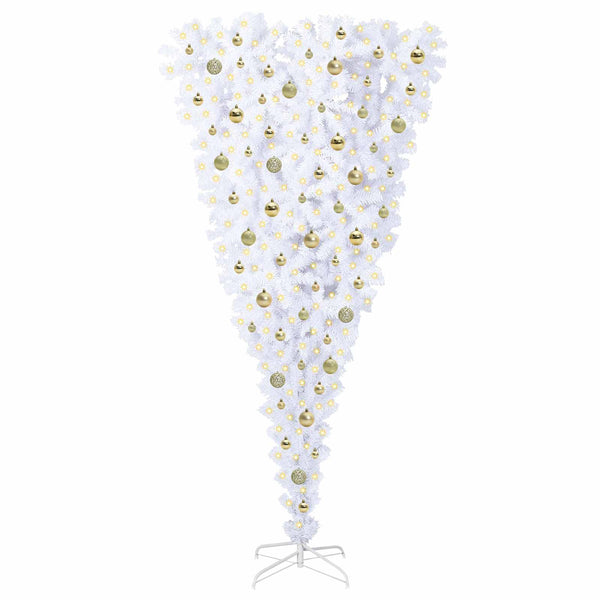 Tekojoulukuusi 300 LED-valoilla Valkoinen 210 cm PVC ja Teräs