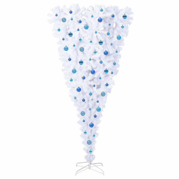 Tekojoulukuusi 300 LED-valoilla Valkoinen 210 cm PVC ja Teräs