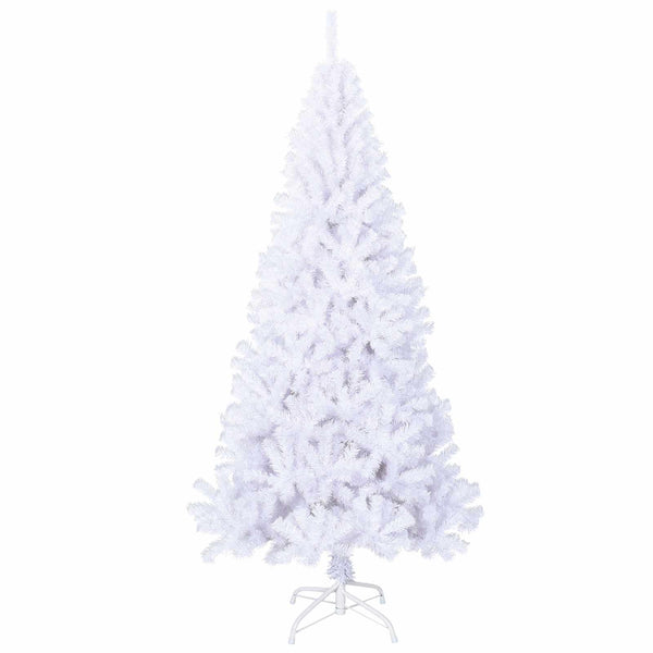 Tekojoulukuusi 300 LED-valoilla Valkoinen 180 cm PVC ja teräs