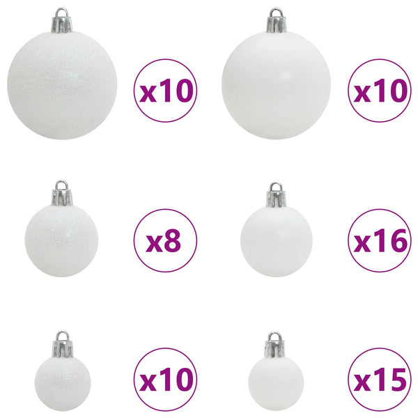 Tekojoulukuusi 300 LED-valoilla Valkoinen 180 cm PVC ja teräs