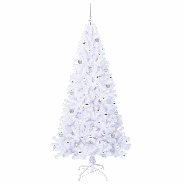 Tekojoulukuusi 300 LED-valoilla Valkoinen 210 cm PVC ja teräs