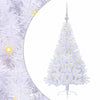 Tekojoulukuusi 150 LED-valoilla Valkoinen 120 cm PVC ja teräs