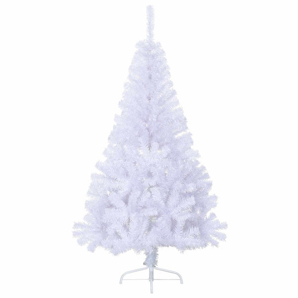 Tekojoulukuusi 150 LED-valoilla Valkoinen 120 cm PVC ja teräs