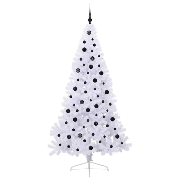 Tekojoulukuusi 300 LED-valoilla Valkoinen 210 cm PVC ja teräs