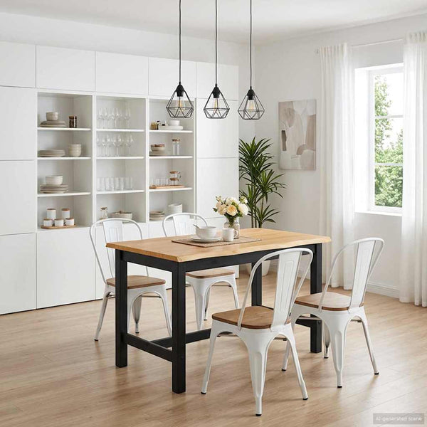 Korkea baaripöytä EKAI Musta 112 x 70 x 91 cm Täysi mänty