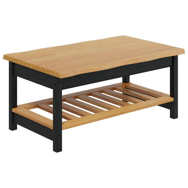 Sohvapöytä EKAI Musta 100 x 60 x 45,5 cm Täysi mänty
