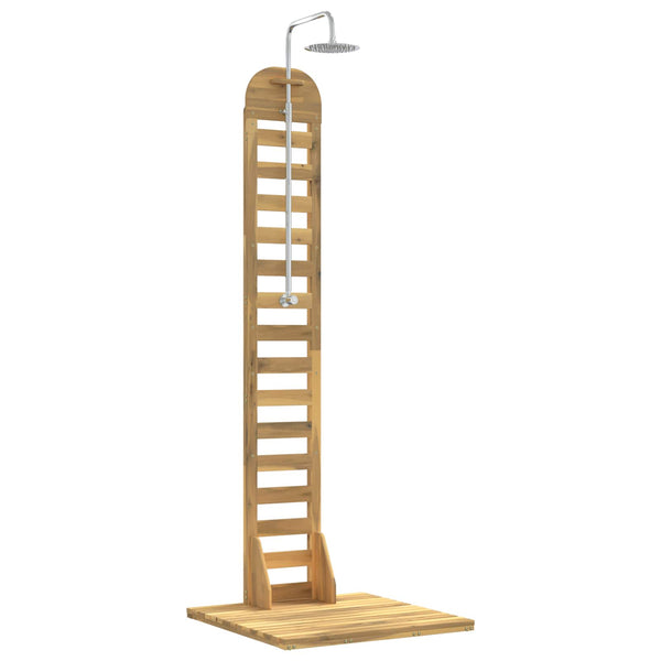 Ulko-suihku 225 cm Kiinteä akasiapuu ja ruostumaton teräs