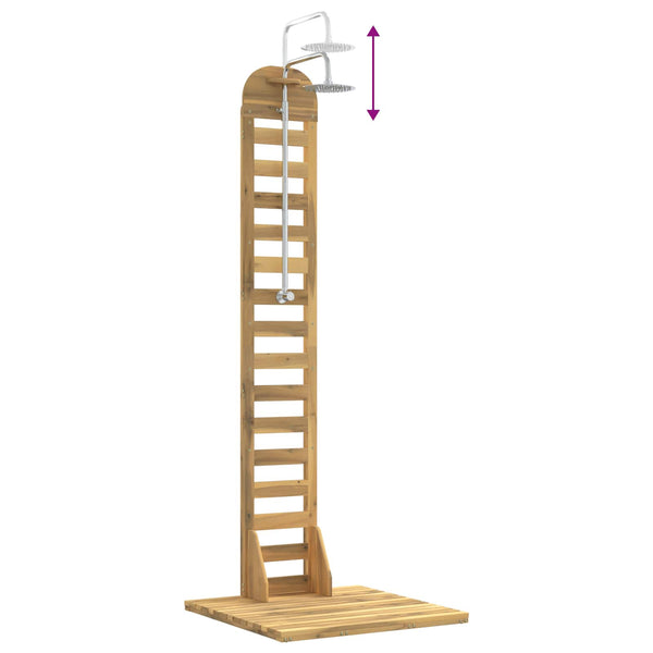 Ulko-suihku 225 cm Kiinteä akasiapuu ja ruostumaton teräs