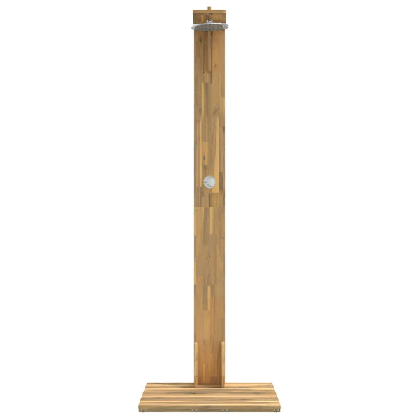 Ulko-suihku 219 cm Kiinteä akasiapuu ja ruostumaton teräs