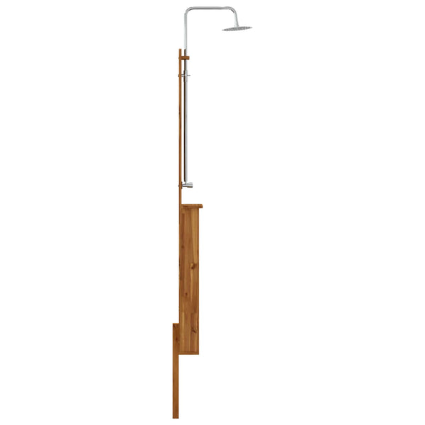 Ulko-suihku 257 cm Kiinteä akasiapuu ja ruostumaton teräs
