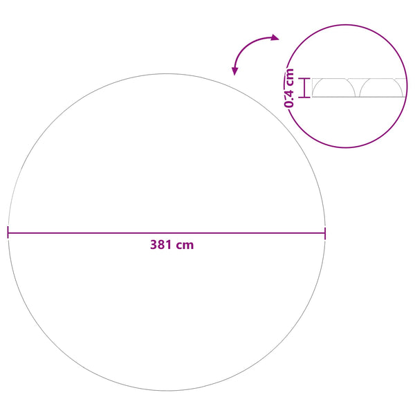 Aurinkouima-altaan suojapeite Raskaampi laatu Ø 381 cm 200 μm