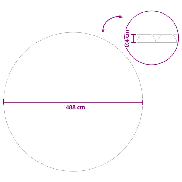 Aurinkouima-altaan peite, Extra Heavy Ø 488 cm 400 μm Pyöreä PE
