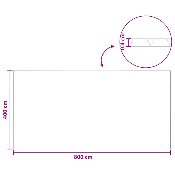 Aurinkokansi 800 x 400 cm 110 μm Neliö PE Musta