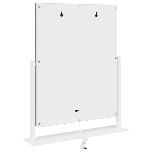 LED Meikkipeili valkoinen 44 x 10 x 53 cm Lasia ja terästä