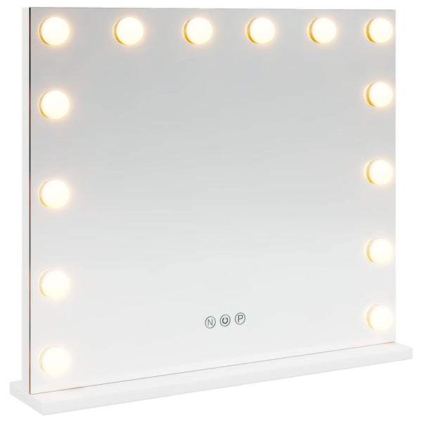 LED Meikkipeili valkoinen 50 x 10 x 44 cm Lasia ja terästä