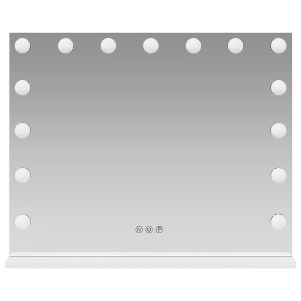 LED Meikkipeili valkoinen 58 x 10 x 47 cm Lasia ja terästä