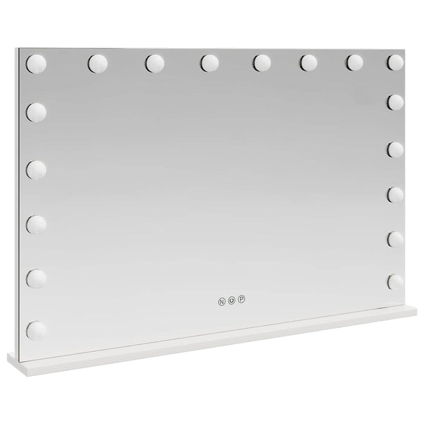 LED Meikkipeili valkoinen 80 x 10 x 52,5 cm Lasia ja terästä