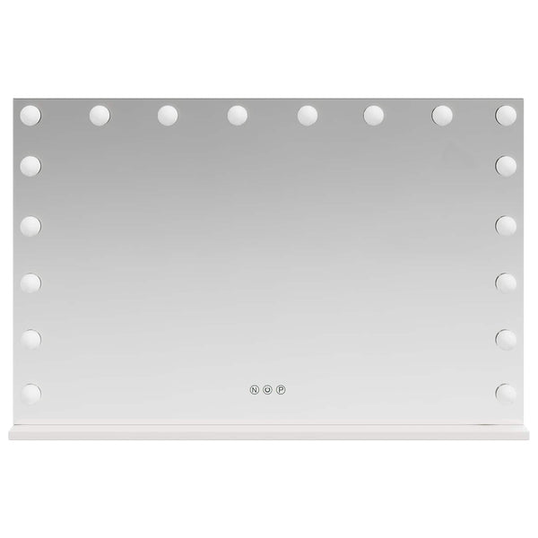 LED Meikkipeili valkoinen 80 x 10 x 52,5 cm Lasia ja terästä