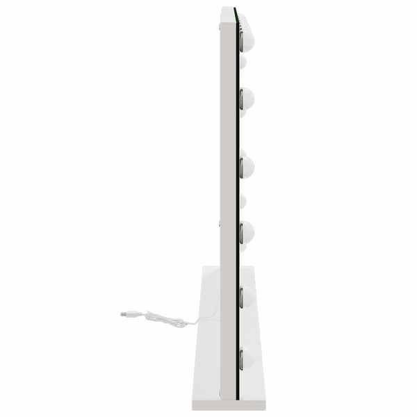 LED Meikkipeili valkoinen 80 x 10 x 52,5 cm Lasia ja terästä