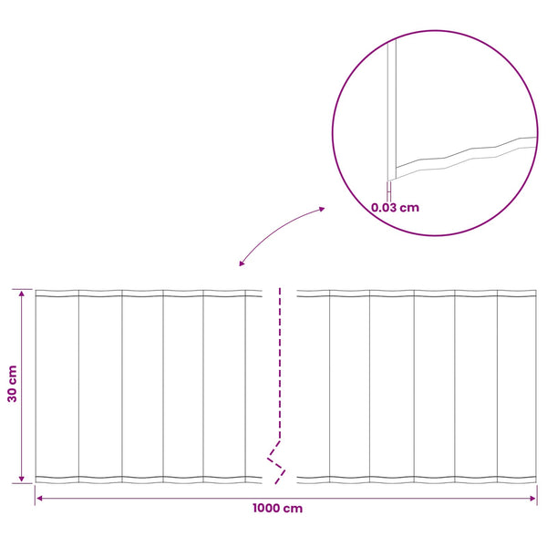 Nurmireunus 10 m x 30 cm Galvanoitu teräs Hopea