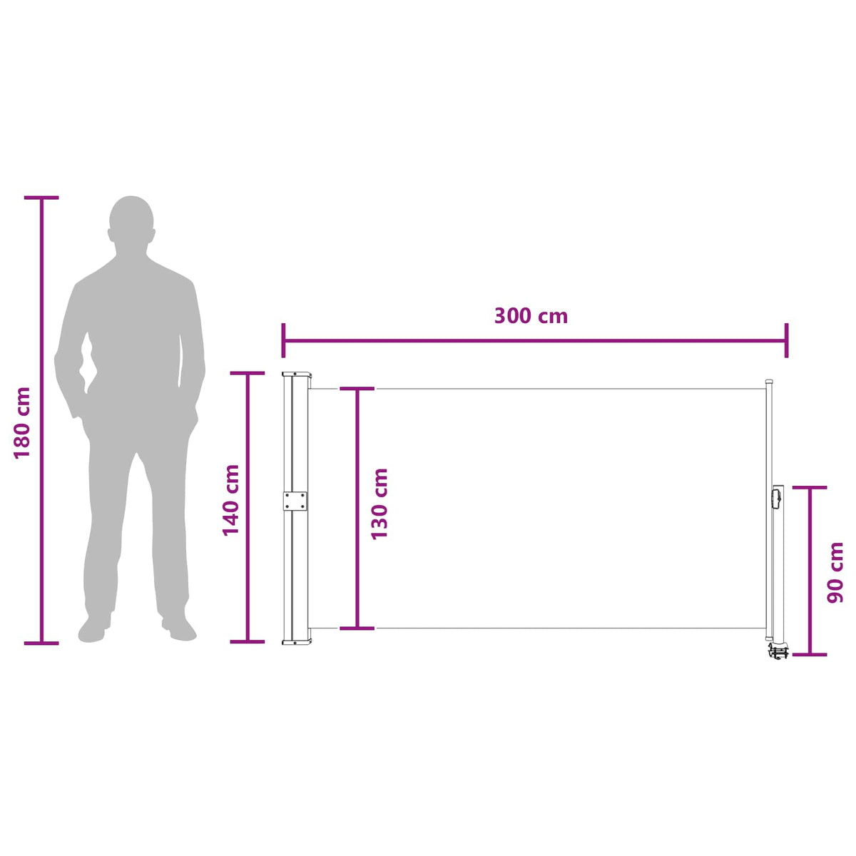Sivupergola 100% polyesteria rautaa terästä