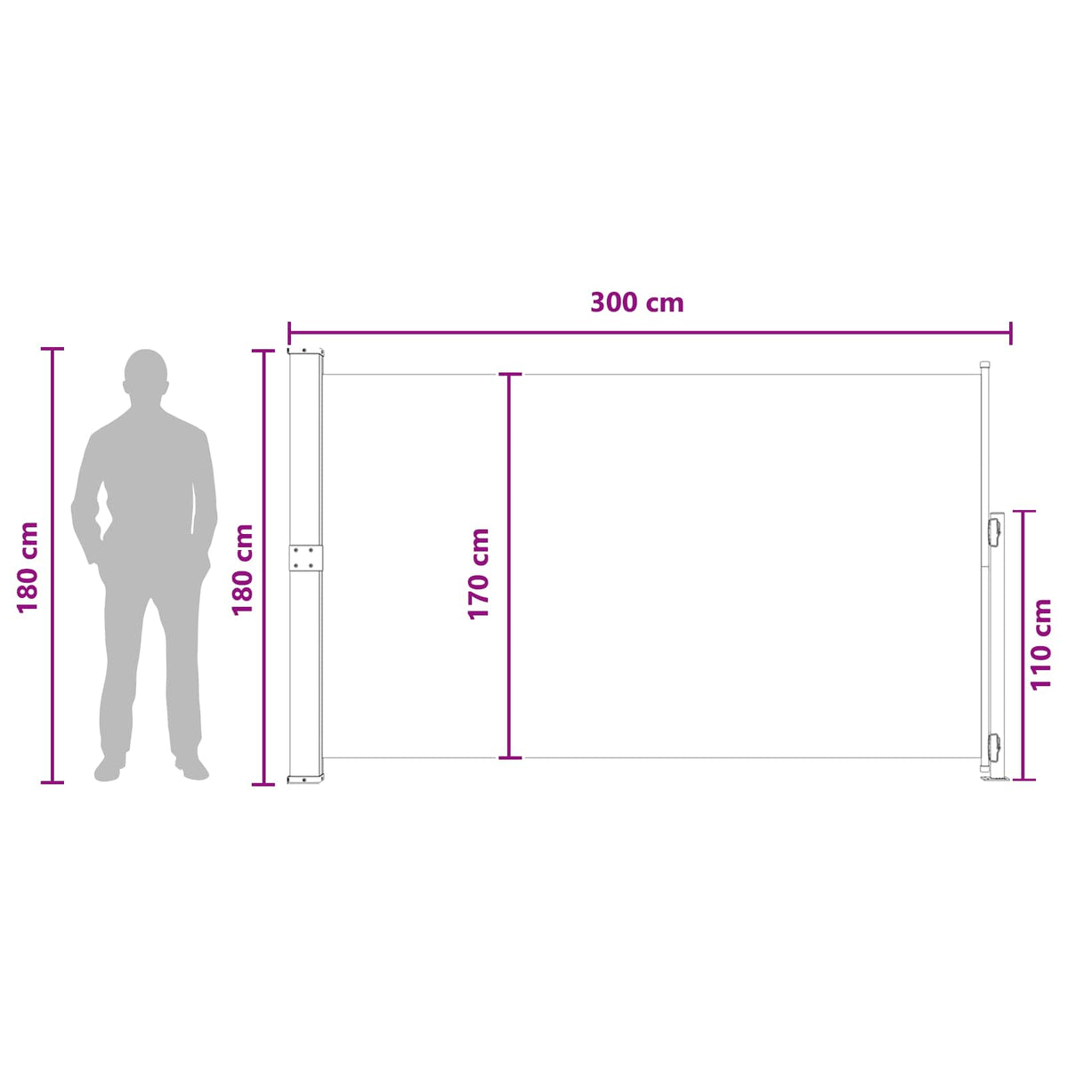 Käytäväverho Taupe 300 x 180 cm Polyesteri