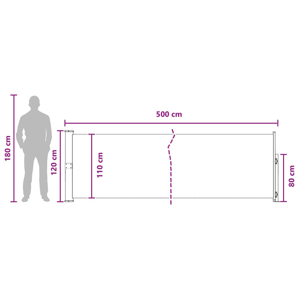 Käytäväverho Taupe 500 x 117 cm Polyesteri