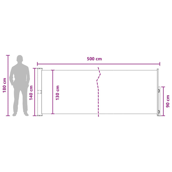 Käytäväverho Taupe 500 x 140 cm Polyesteri