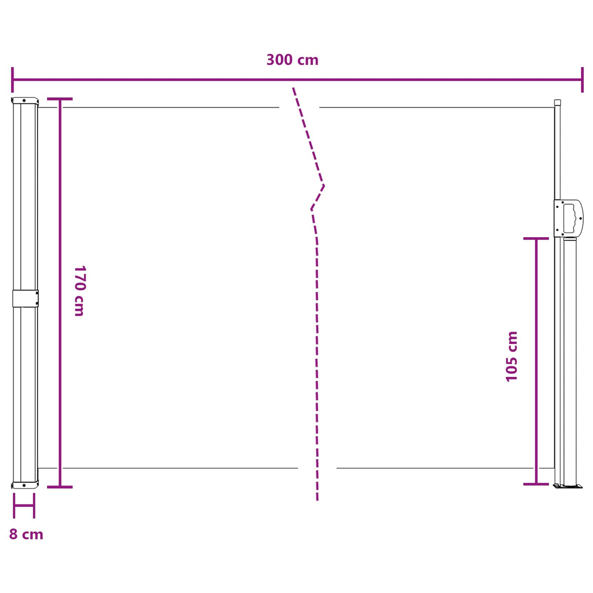 Käytäväverho Musta 300 x 170 cm Polyesteri