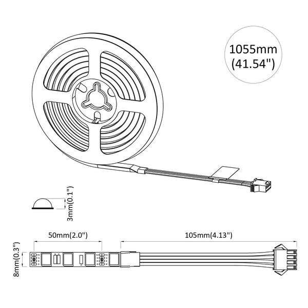 LED-nauha 2 kpl Musta ja läpinäkyvä Kupari ja muovi