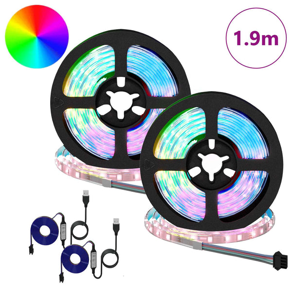 LED-nauha 2 kpl Musta ja läpinäkyvä Kupari ja muovi