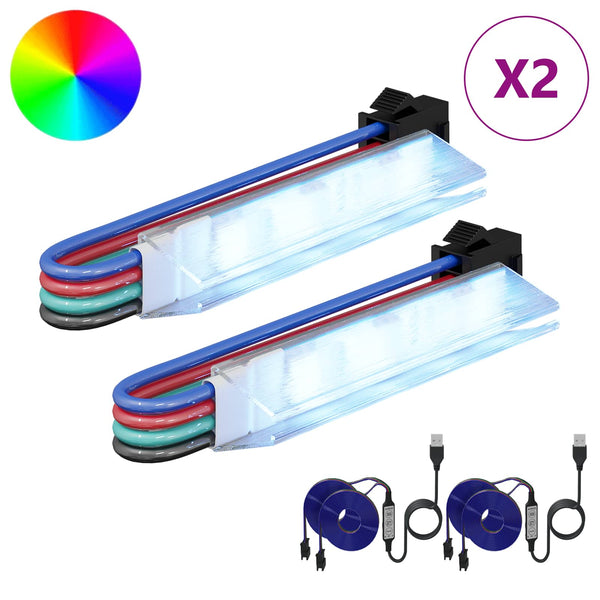 LED-nauha 2 kpl Musta ja monivärinen Kupari ja muovi