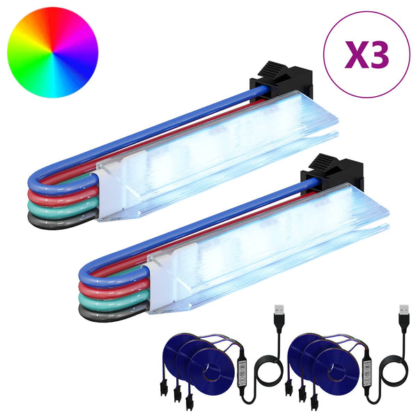 LED-nauha 2 kpl Musta ja monivärinen Kupari ja muovi