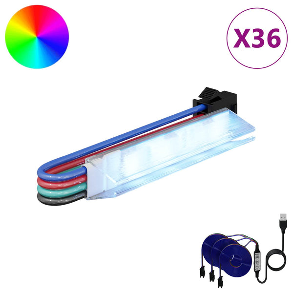 LED-nauha 12 kpl Musta ja monivärinen Kupari ja muovi