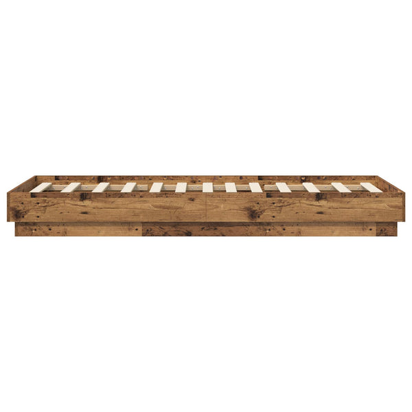 Sängyn runko LED-valolla Vanha puu 80 x 200 cm Tekninen puu
