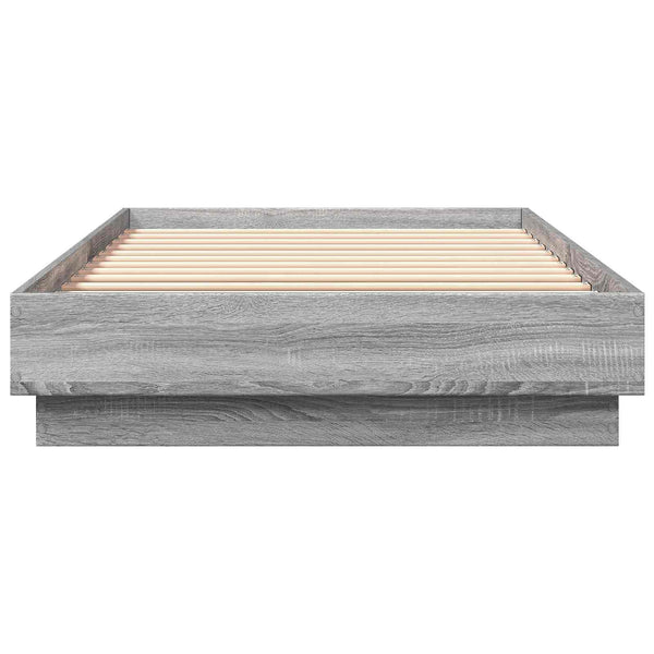 Sängyn runko LED-valolla Harmaa Sonoma 80 x 200 cm Tekninen puu