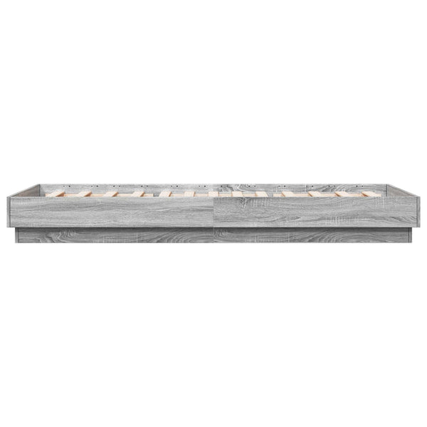 Sängyn runko LED-valolla Harmaa Sonoma 80 x 200 cm Tekninen puu