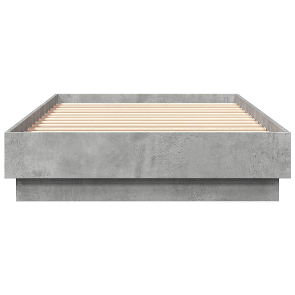 Sängyn runko LED-valolla Betoninharmaa 80 x 200 cm Tekninen puu