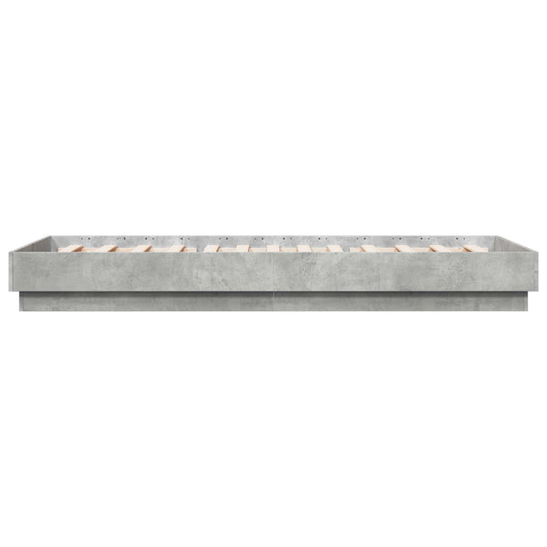 Sängyn runko LED-valolla Betoninharmaa 80 x 200 cm Tekninen puu
