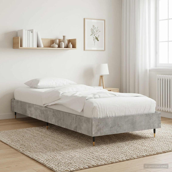 Sängyn runko Betoninharmaa 80 x 200 cm Tekninen puu