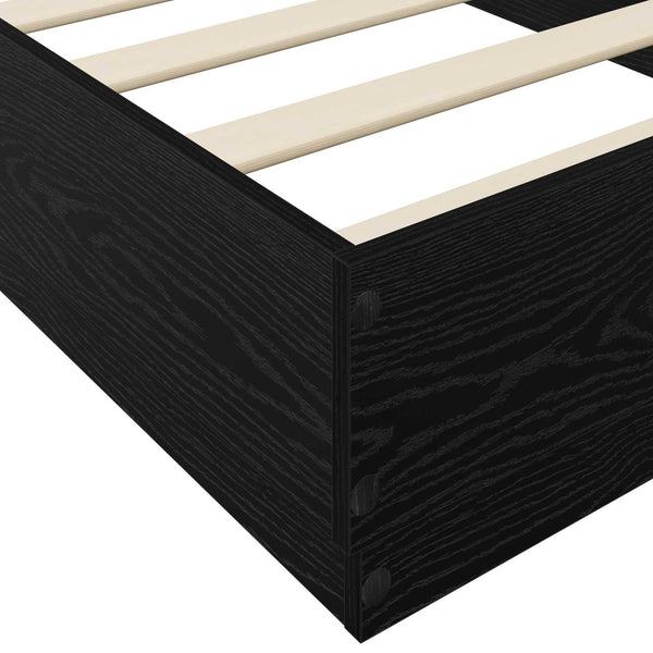 Lattiasängyn runko Musta tammi 80 x 200 cm Tekninen puu