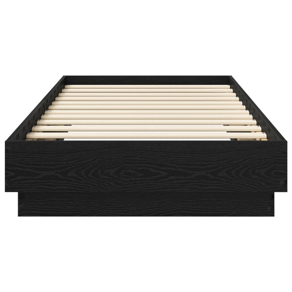 Lattiasängyn runko Musta tammi 80 x 200 cm Tekninen puu
