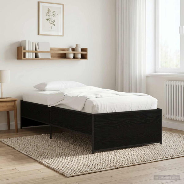 Sängyn runko Musta tammi 80 x 200 cm Tekninen puu