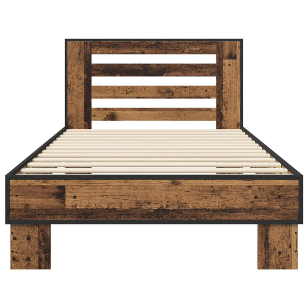 Sängyn runko päädyllä Vanha puu 80 x 200 cm Tekninen puu