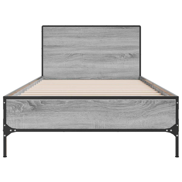 Sängyn runko päädyllä Harmaa Sonoma 80 x 200 cm Tekninen puu