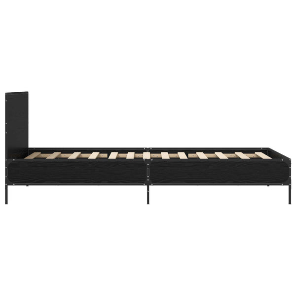 Sängyn runko päädyllä Musta tammi 80 x 200 cm Tekninen puu