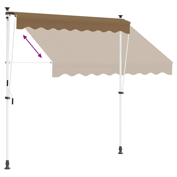 Manuaalinen vedettävä varjo Beige 250 cm
